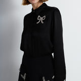Nean Bow-Embellished Shirt Black