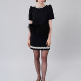 Crystal-Trim Mini Skirt