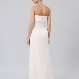 Strapless Button-Detail Gown