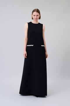 Embellished Pocket Sleeveless Maxi Dress