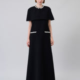 Crystal-Trimmed Cropped Cape