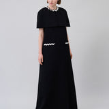 Crystal-Trimmed Cropped Cape