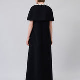 Crystal-Trimmed Cropped Cape