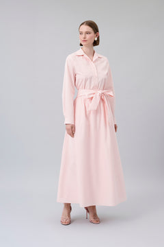 Tie-Waist Gathered Maxi Skirt