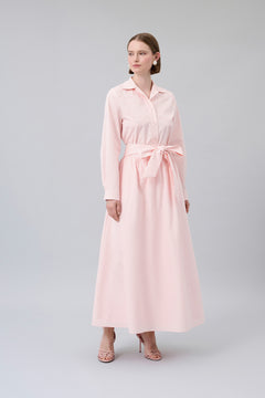 Tie-Waist Gathered Maxi Skirt