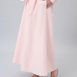 Tie-Waist Gathered Maxi Skirt
