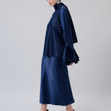 Satin A-Line Midi Skirt