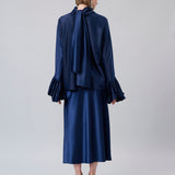 Satin A-Line Midi Skirt