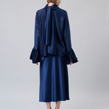 Satin A-Line Midi Skirt