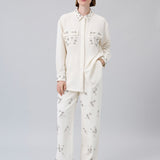 Crystal-Embellished Wide-Leg Pants