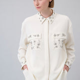 Crystal-Embellished Oversized Shirt