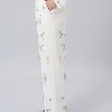 Crystal-Embellished Wide-Leg Pants