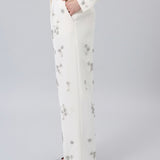 Crystal-Embellished Wide-Leg Pants