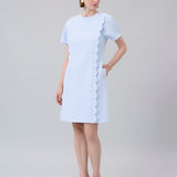 Scalloped-Trim Mini Dress