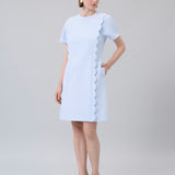 Scalloped-Trim Mini Dress