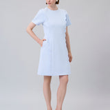 Scalloped-Trim Mini Dress