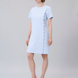 Scalloped-Trim Mini Dress