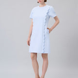 Scalloped-Trim Mini Dress