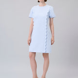 Scalloped-Trim Mini Dress
