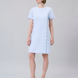 Scalloped-Trim Mini Dress