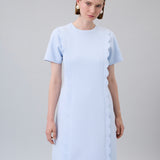 Scalloped-Trim Mini Dress