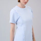 Scalloped-Trim Mini Dress