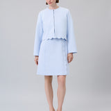 Scalloped-Hem Cropped Jacket
