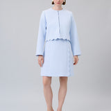 Scalloped-Hem Cropped Jacket