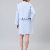 Scalloped-Hem Cropped Jacket