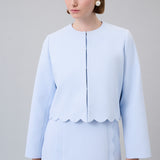 Scalloped-Hem Cropped Jacket
