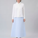 Scalloped-Detail Solid Shirt