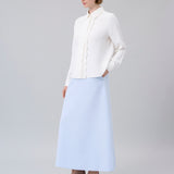 Scalloped-Detail Solid Shirt