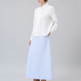 Scalloped-Detail Solid Shirt