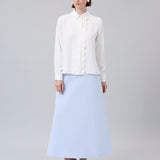Scalloped-Detail Solid Shirt