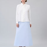 Scalloped-Detail Solid Shirt