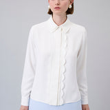 Scalloped-Detail Solid Shirt