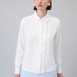 Scalloped-Detail Solid Shirt