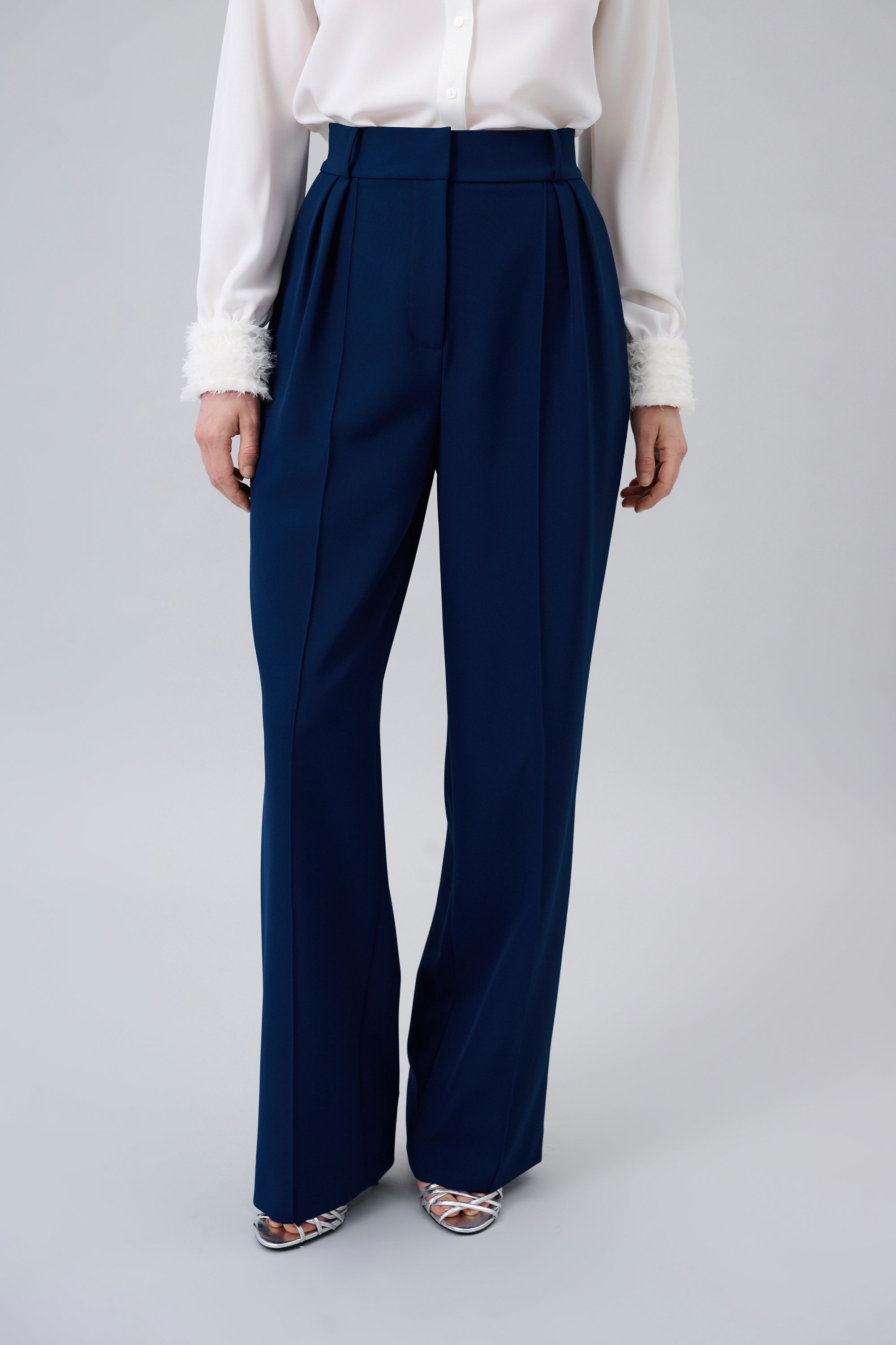 Pleated Wide-Leg Pants