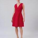 V-Neck Pleated Dress