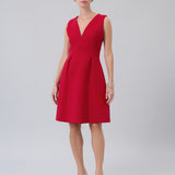 V-Neck Pleated Dress