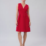 V-Neck Pleated Dress