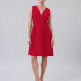 V-Neck Pleated Dress