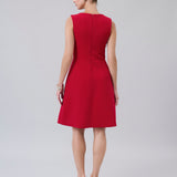 V-Neck Pleated Dress