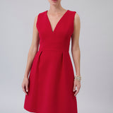 V-Neck Pleated Dress