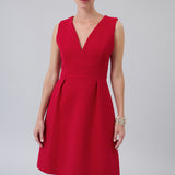 V-Neck Pleated Dress