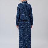 Textured Tweed Maxi Skirt