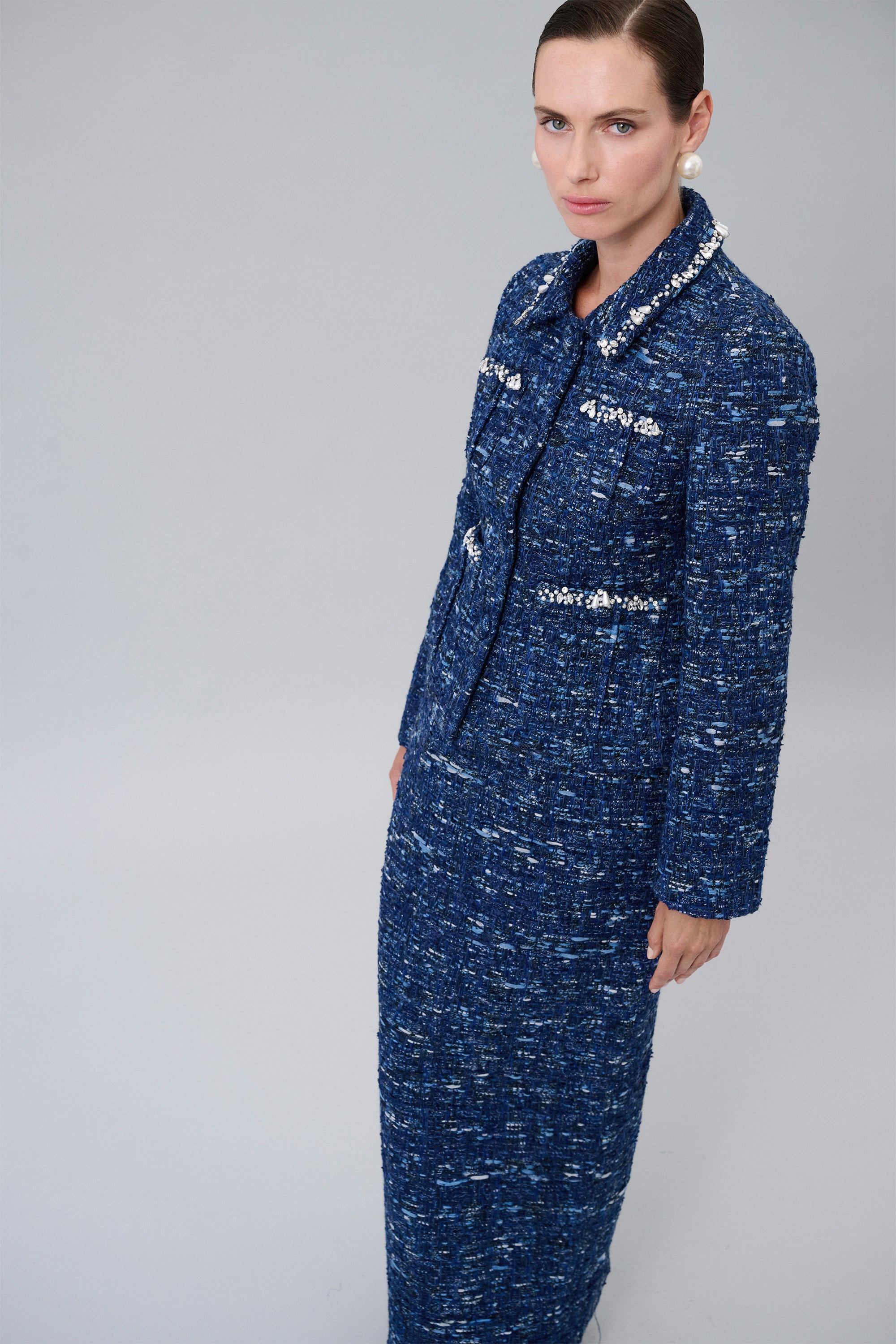 Crystal-Embellished Tweed Jacket