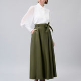 Tie-Neck Pintucked Blouse