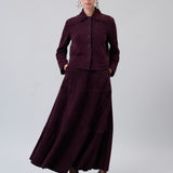 A-Line Suede Maxi Skirt