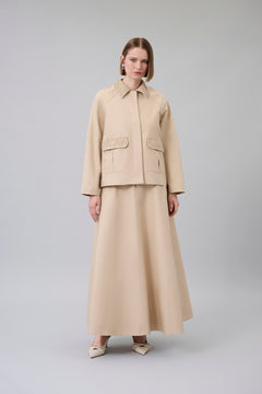 Paneled A-Line Maxi Skirt